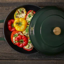 Lav gryte med lokk 28 cm / 5 liter, grønn