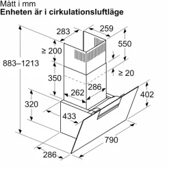LC87KFN60 iQ300 veggmontert kjøkkenvifte