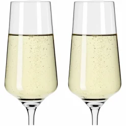 Lichtweiss champagneglass, 2 stk
