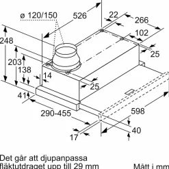 LI64MA531 iQ300 uttrekkbar kjøkkenvifte, sølv