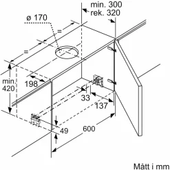 LI67RB531 iQ300 uttrekkbar kjøkkenvifte, sølv