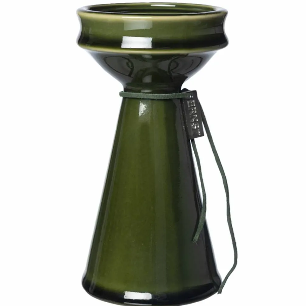 Løkvase 12 cm, mørkegrønn