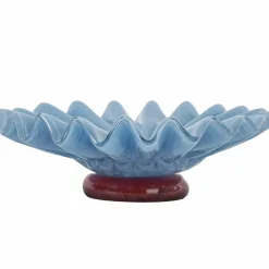 Lori skål 38 cm, lyseblå/vinrød