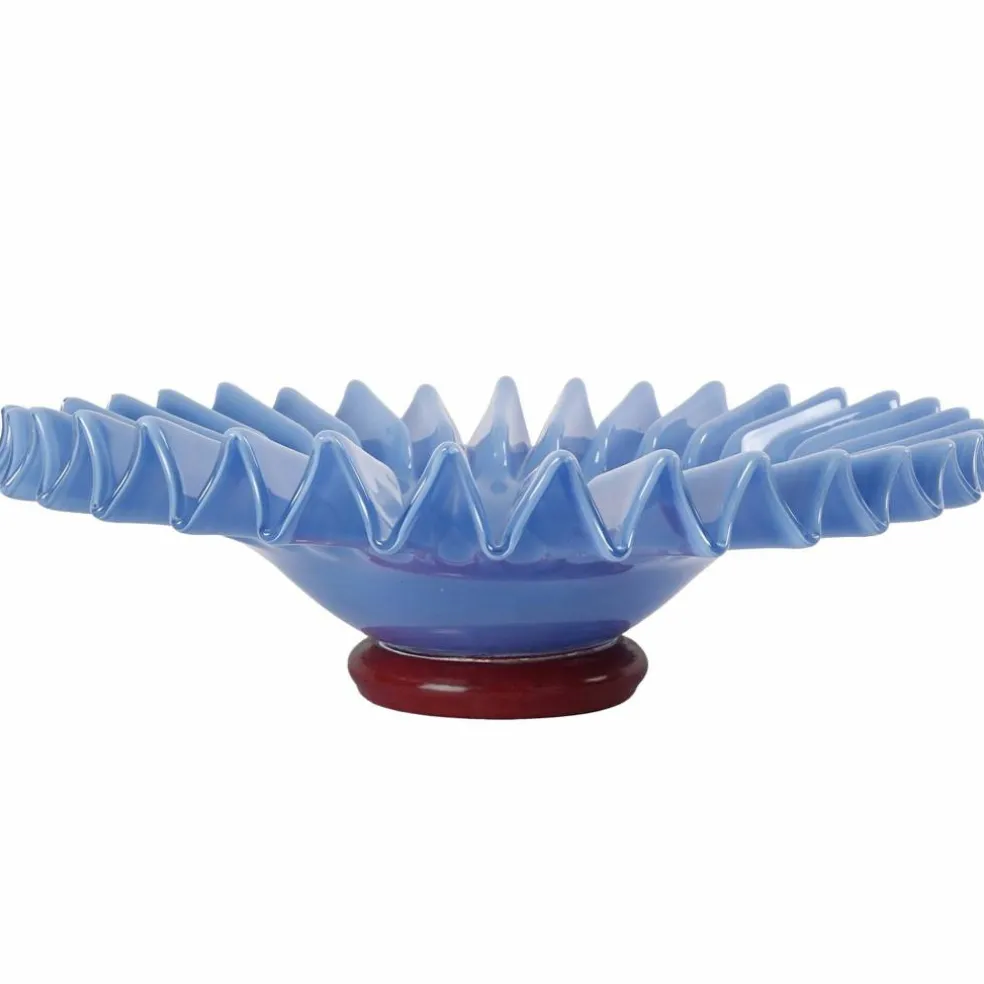 Lori skål 18 cm, lyseblå/vinrød
