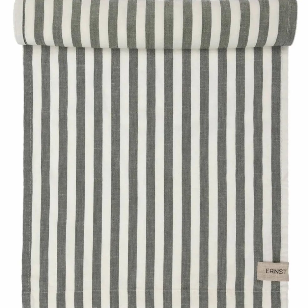 Løper bred stripe 45x250 cm, rød/hvit