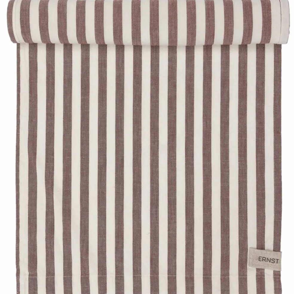 Løper bred stripe 45x250 cm, rød/hvit