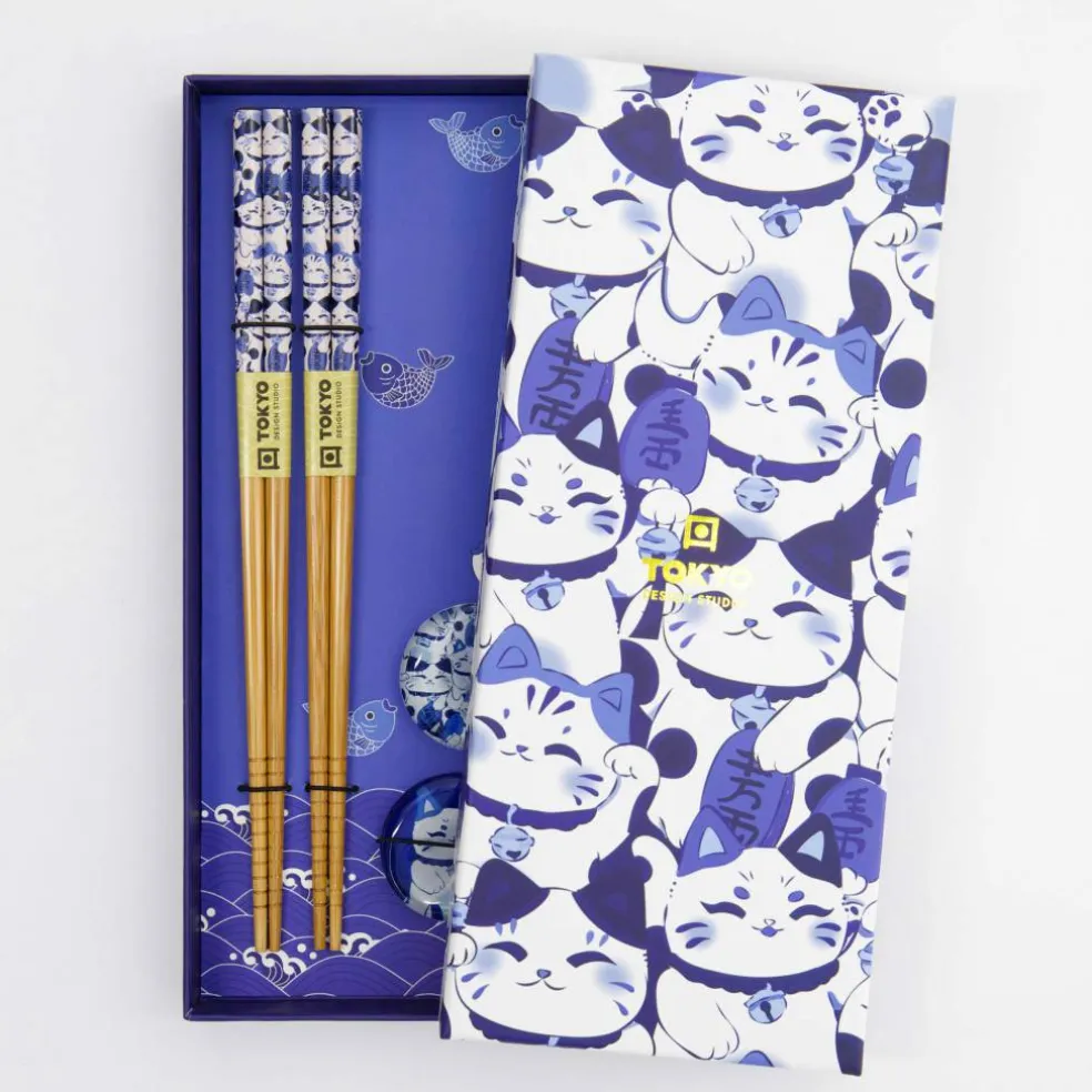 Lucky Cat spisepinnesett 2-pakning