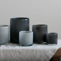 Lyric telysglass, dark grey, small