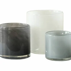 Lyric telysholdere, 3 stk, white/blue/grey