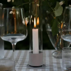 Lysestake med glassylinder, svart