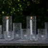 Lyslykt 9 cm, mønstret glass