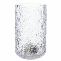 Lyslykt 15 cm, mønstret glass