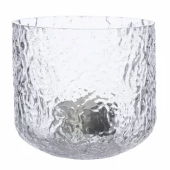 Lyslykt 15 cm, mønstret glass