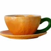 Mandarie kopp med fat 25 cl, oransje