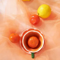 Mandarie kopp med fat 25 cl, oransje