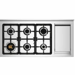 MAS126G2EXT2 Master gasskomfyr 120 cm med 6 brennere, stekebord og 2 ovner, rustfritt stål