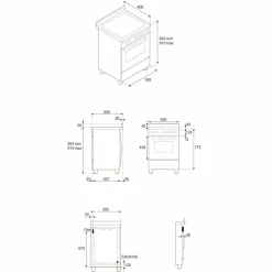 MAS64L1ENET2 Master gasskomfyr 60 cm med 4 brennere og 1 ovn, matt svart
