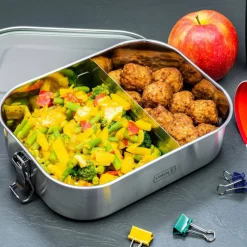 Matboks med snap-lokk 1200 ml, rustfritt stål