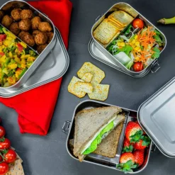 Matboks med snap-lokk 1200 ml, rustfritt stål