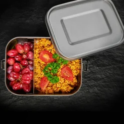 Matboks med snap-lokk 1200 ml, rustfritt stål