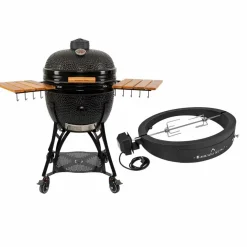 Maxi Gen 2 kamadogrill med Grillmesterens rotisseri, svart