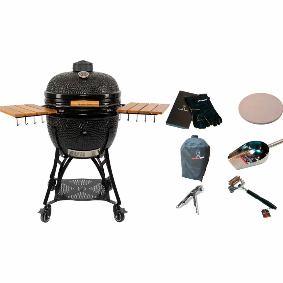 Maxi Gen 2 kamadogrill med tilbehørspakke, svart