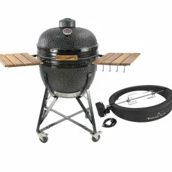 Maxi kullgrill, svart + grillmesterens rotisserie og pizzaovn