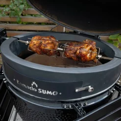 Maxi kullgrill, svart + grillmesterens rotisserie og pizzaovn