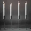 Metall lysestake til 4 lys beige
