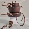 Milano gryte med glasslokk 18 cm, brun