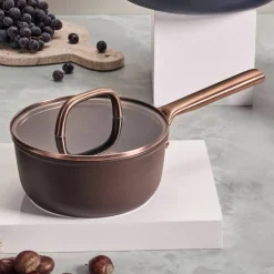 Milano gryte med glasslokk 18 cm, brun