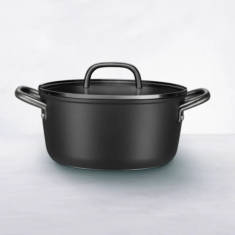 Milano gryte med glasslokk 24 cm, svart