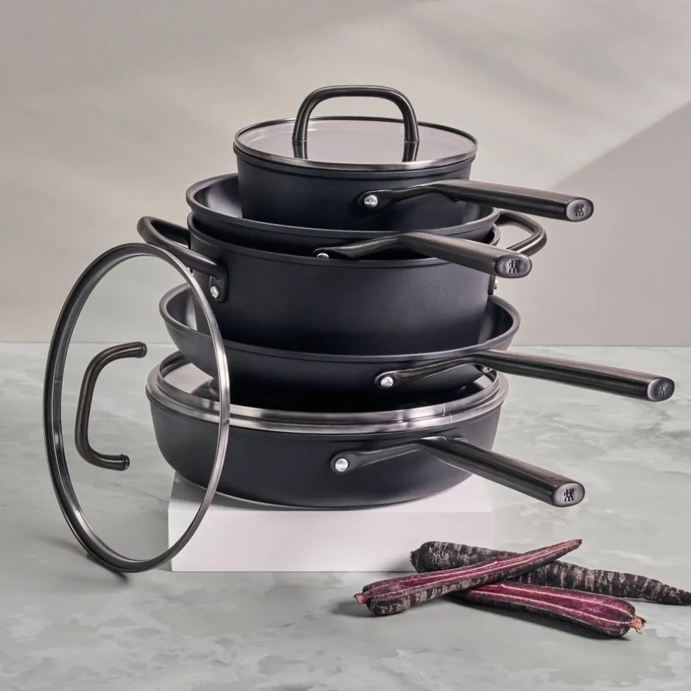 Milano gryte med glasslokk 24 cm, svart