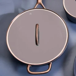 Milano traktørpanne med glasslokk 28 cm, brun