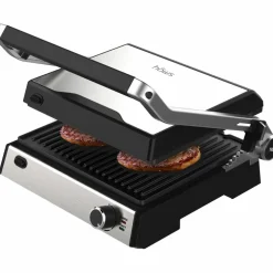 Møn Proff bord/paninigrill, rustfritt stål/svart