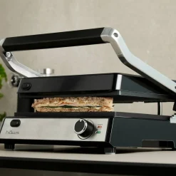 Møn Proff bord/paninigrill, rustfritt stål/svart