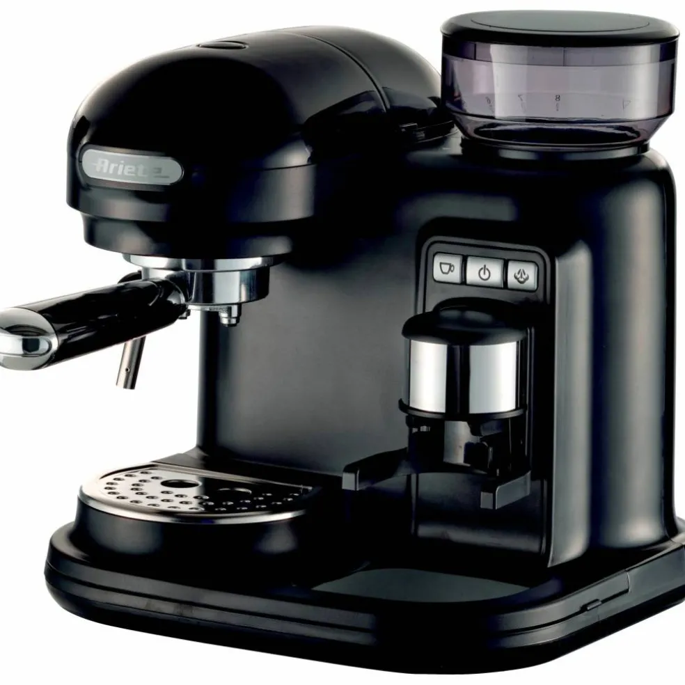 Moderna Espressomaskin med kaffekvern, sort