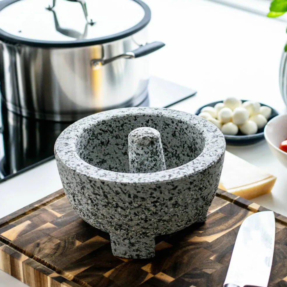 Molcajete morter & pistill, granitt