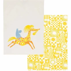 Mummi Fest kjøkkenhåndklesett 50x70 cm 2 stk, gul