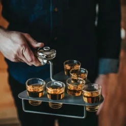 Mura mursparkel med ringeklokke + 6 snapsglass