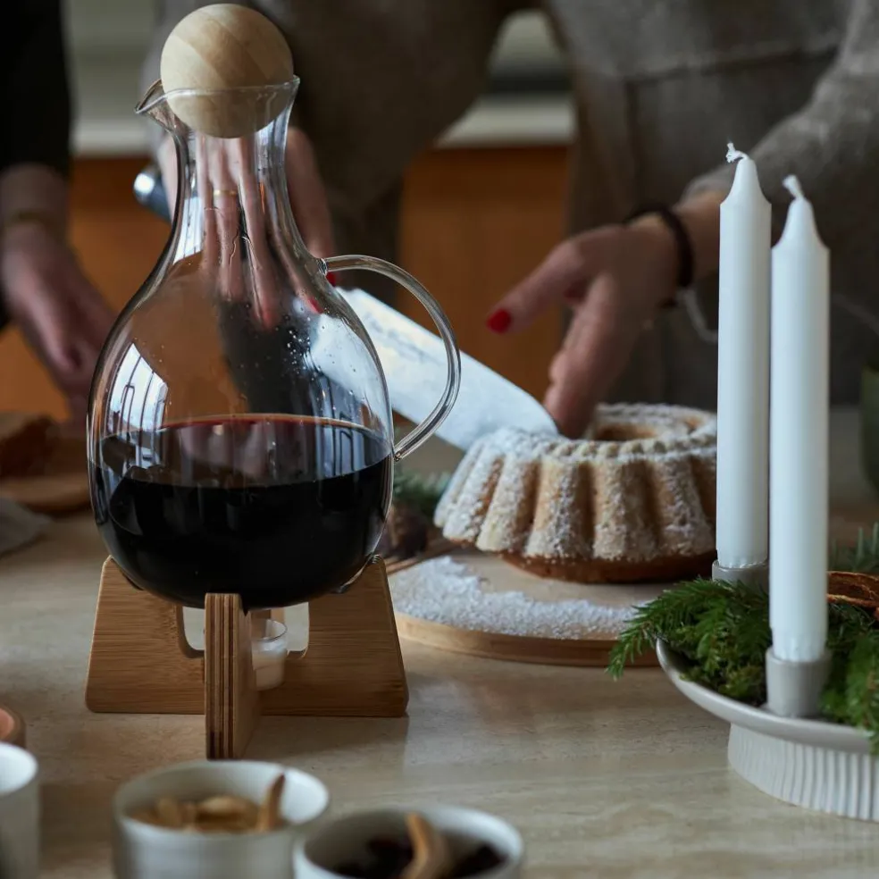 Nature gløggkanne med varmestativ
