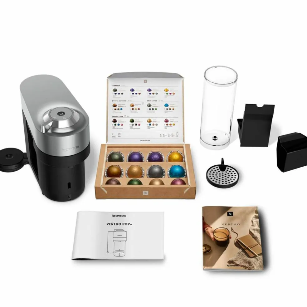 Nespresso by SNV 125 Vertuo Pop+ Deluxe kapselmaskin, titanfinish