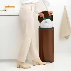 NewIcon pedalbøtte 30 liter, mattbørstet stål