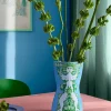 Nina vase 28,5 cm, lyseblå/grønn