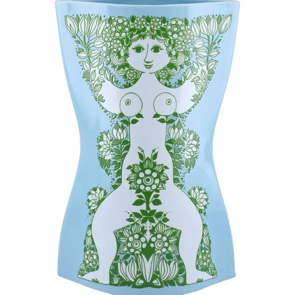 Nina vase 28,5 cm, lyseblå/grønn