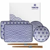 Nippon Blue sushisett 6 deler, stjerner/bølger