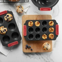 Nonstick minimuffins 12 stk, grå