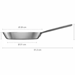 Norden stekepanne uten belegg 28 cm, rustfritt stål