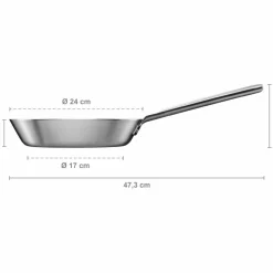 Norden stekepanne uten belegg 24 cm, rustfritt stål