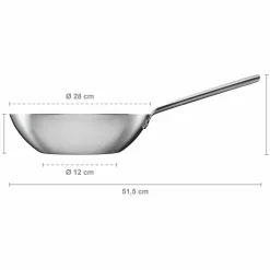 Norden ubelagt wokpanne 28 cm, rustfritt stål